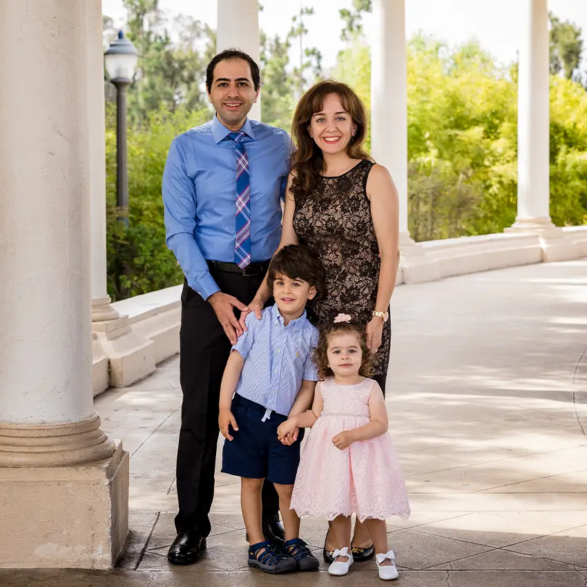 Dr. Fazeli and her family in Carlsbad, CA