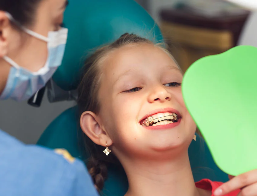 Patient with orthodontics