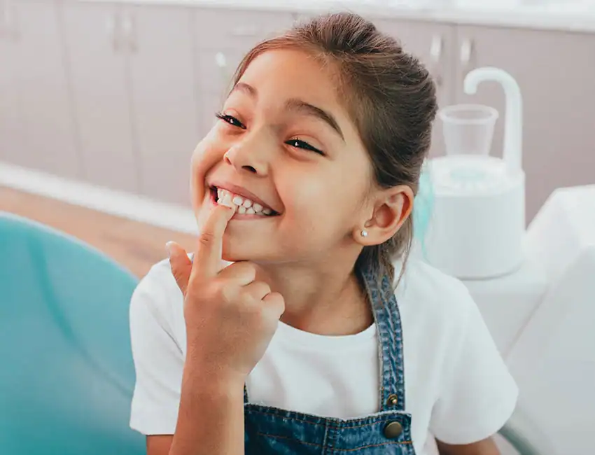 Kid getting dental checkup